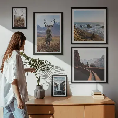 Bilderset fürs Sofa mit Motiven aus Natur, Wildtieren und Landschaften
