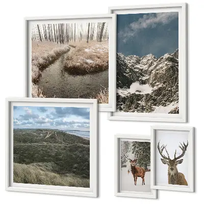Bildergalerie-Set für die Wand wilde Natur und majestätische Berge