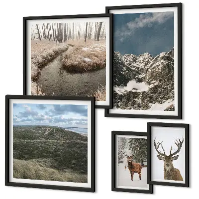 Bildergalerie-Set für die Wand wilde Natur und majestätische Berge