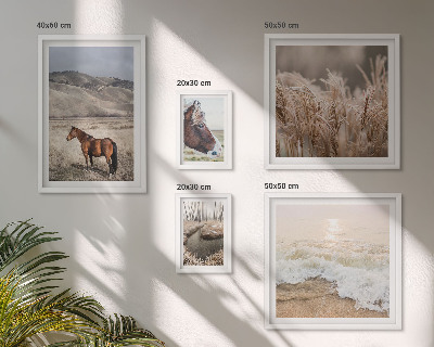Modernes wandbilder-set Landschaften mit Pferden und Wasser