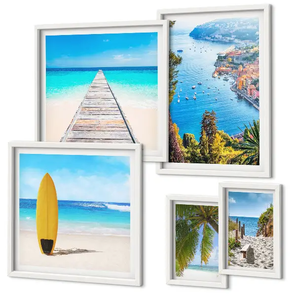 Wandbilder-Set mit Küstenlandschaften und Stränden