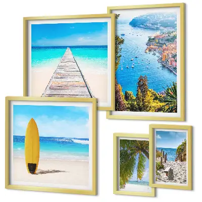 Wandbilder-Set mit Küstenlandschaften und Stränden
