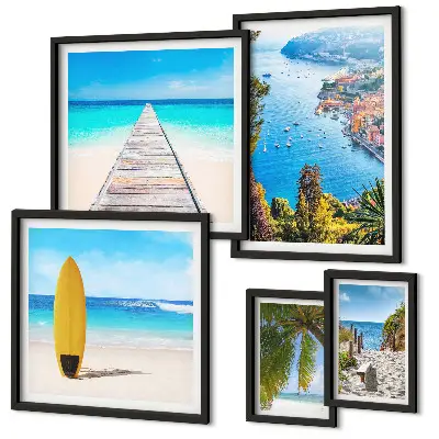 Wandbilder-Set mit Küstenlandschaften und Stränden