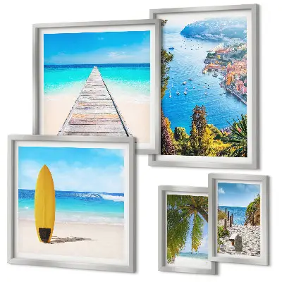 Wandbilder-Set mit Küstenlandschaften und Stränden