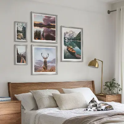 Bilderset für das Sofa mit Motiven von Landschaften, Bergen, Seen und der Natur