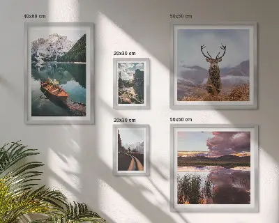 Bilderset für das Sofa mit Motiven von Landschaften, Bergen, Seen und der Natur