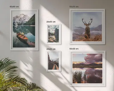 Bilderset für das Sofa mit Motiven von Landschaften, Bergen, Seen und der Natur
