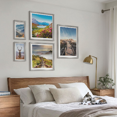 Bildergalerie-set für die wand Landschaften aus Bergen und wilden Wäldern