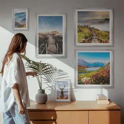 Bildergalerie-Set für die Wand mit Motiven aus Bergen und wilden Wäldern