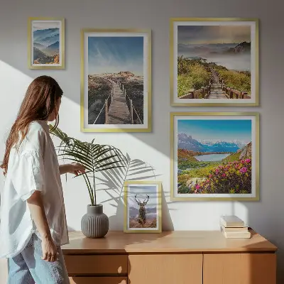 Bildergalerie-Set für die Wand mit Motiven aus Bergen und wilden Wäldern