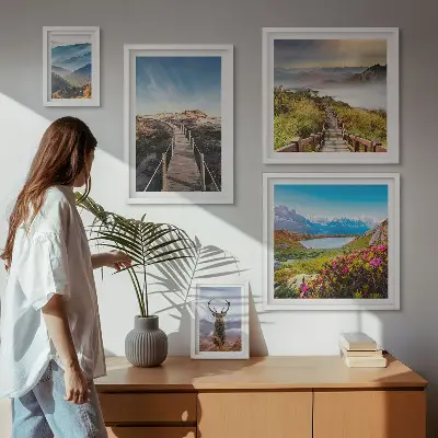 Bildergalerie-Set für die Wand mit Motiven aus Bergen und wilden Wäldern