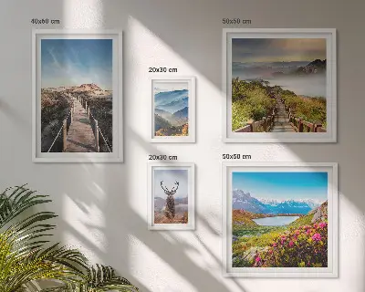 Bildergalerie-Set für die Wand mit Motiven aus Bergen und wilden Wäldern