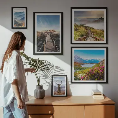 Bildergalerie-Set für die Wand mit Motiven aus Bergen und wilden Wäldern