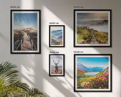 Bildergalerie-Set für die Wand mit Motiven aus Bergen und wilden Wäldern