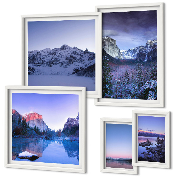 Modernes wandbilder-set Bergseen, Wälder, Landschaften