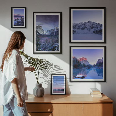 Modernes wandbilder-set Bergseen, Wälder, Landschaften