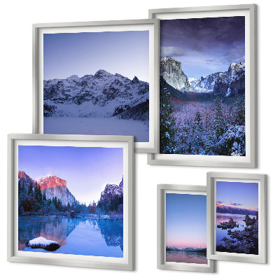 Modernes wandbilder-set Bergseen, Wälder, Landschaften