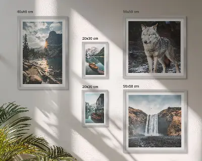 Bildergalerie-Set für die Wand mit Motiven von Naturlandschaften und Tierwelt