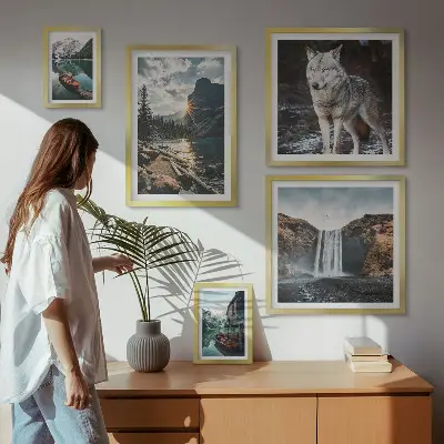 Bildergalerie-Set für die Wand mit Motiven von Naturlandschaften und Tierwelt