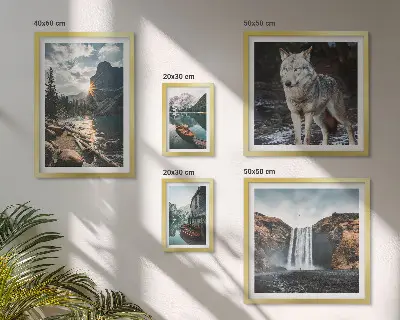 Bildergalerie-Set für die Wand mit Motiven von Naturlandschaften und Tierwelt