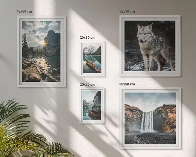 Bildergalerie-Set für die Wand mit Motiven von Naturlandschaften und Tierwelt