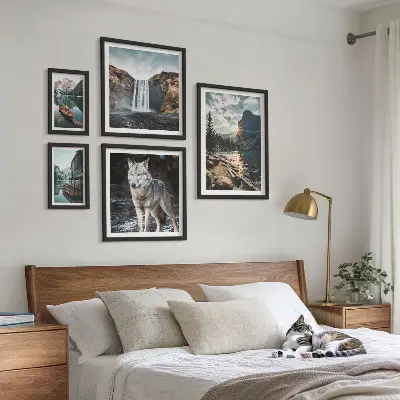 Bildergalerie-Set für die Wand mit Motiven von Naturlandschaften und Tierwelt