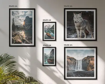 Bildergalerie-Set für die Wand mit Motiven von Naturlandschaften und Tierwelt