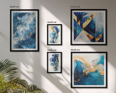 Modernes wandbilder-set Abstrakte blaue Kompositionen