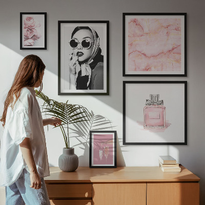 Bilderset fürs sofa Stilvolle Akzente in Rosa