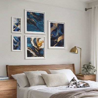 Bildergalerie-set für die wand Abstrakte blaue Muster