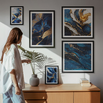 Bildergalerie-set für die wand Abstrakte blaue Muster