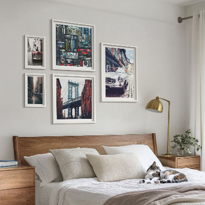 Bildergalerie-set für die wand Stilvolle Autos und Straßenarchitektur