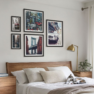 Bildergalerie-set für die wand Stilvolle Autos und Straßenarchitektur