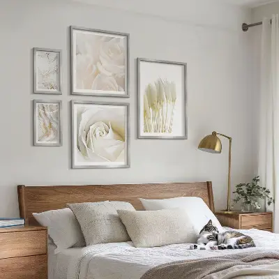 Bilderset fürs Sofa dekorative Akzente aus weißem Rosenmarmor