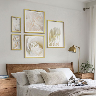 Bilderset fürs sofa Akzente aus weißem Rosenmarmor