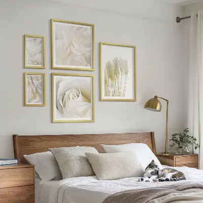 Bilderset fürs Sofa dekorative Akzente aus weißem Rosenmarmor