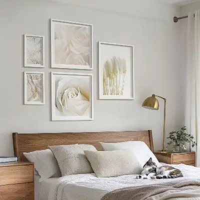 Bilderset fürs Sofa dekorative Akzente aus weißem Rosenmarmor