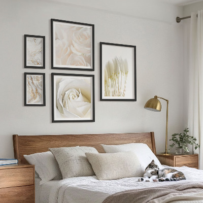 Bilderset fürs sofa Akzente aus weißem Rosenmarmor