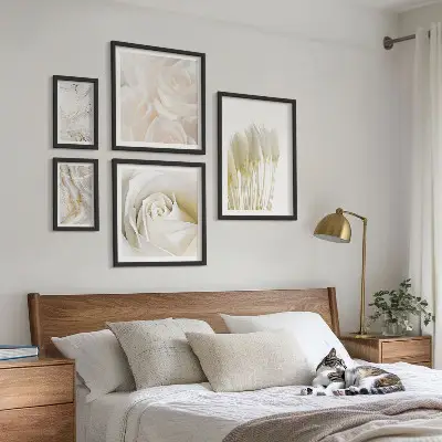 Bilderset fürs Sofa dekorative Akzente aus weißem Rosenmarmor