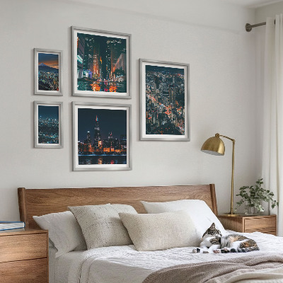 Bildergalerie-set für die wand Nachtansichten moderner Städte