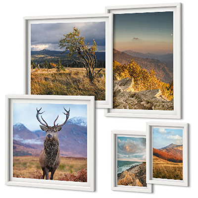 Modernes wandbilder-set Bergwildnislandschaften