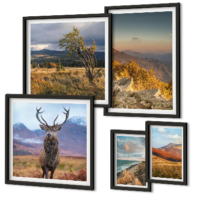 Modernes wandbilder-set Bergwildnislandschaften