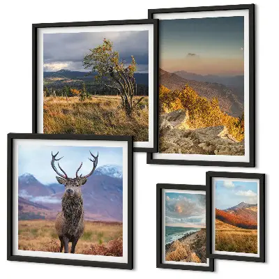 Wandbilder-Set Bergwildnislandschaften modernes Design