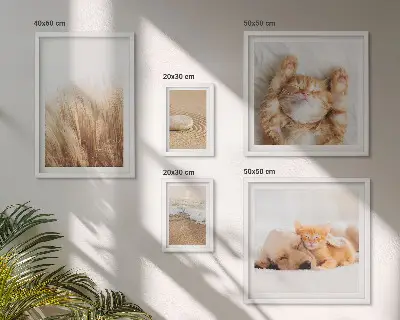 Modernes Wandbilder-Set mit niedlichen Tierlandschaften
