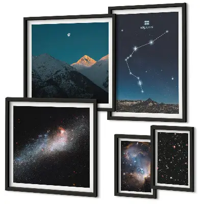 Bilderset fürs Sofa mit kosmischen Galaxienlandschaften