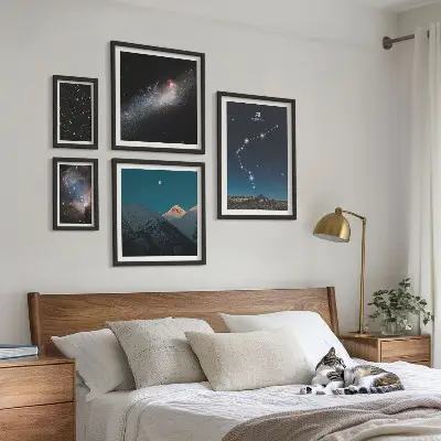 Bilderset fürs Sofa mit kosmischen Galaxienlandschaften