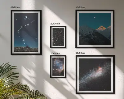 Bilderset fürs Sofa mit kosmischen Galaxienlandschaften