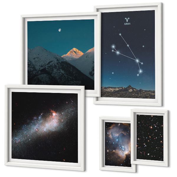 Bildergalerie-set für die wand Kosmische Ansichten von Galaxien