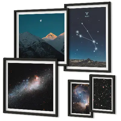 Bildergalerie-Set für die Wand mit kosmischen Ansichten von Galaxien