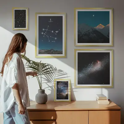 Bilderset fürs Sofa mit kosmischen Galaxienlandschaften